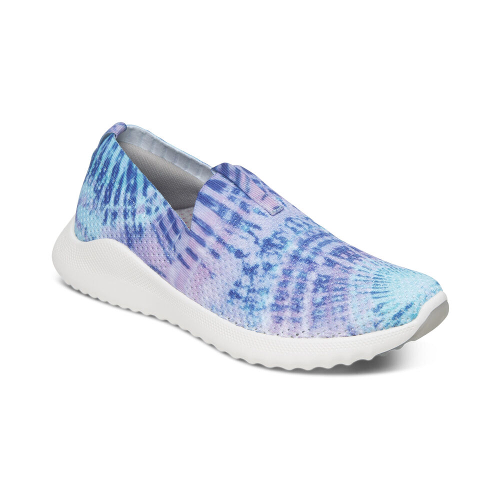 Aetrex Women's Angie Arch Support Sneakers - Blue | USA OZ1W4GH